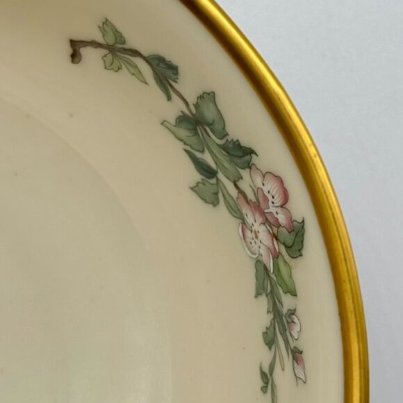 Vintage Lenox Serenade Small Decorative Dish Bowl Gold Rim Bird Flower Motif USA - Picture 8 of 13